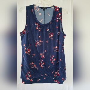 Roz & Ali Navy Floral Tank Top